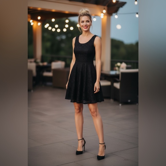 Aeropostale Cotton Little Black Lace Lined dress in size S/P Party Dress - Picture 2 of 9